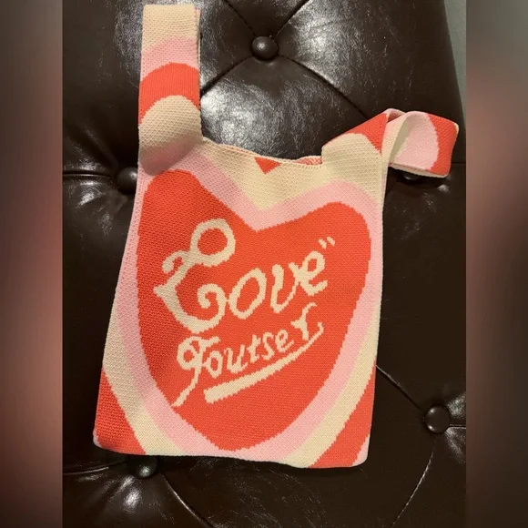 Pink Knitted Women's Bag - Picture 4 of 4